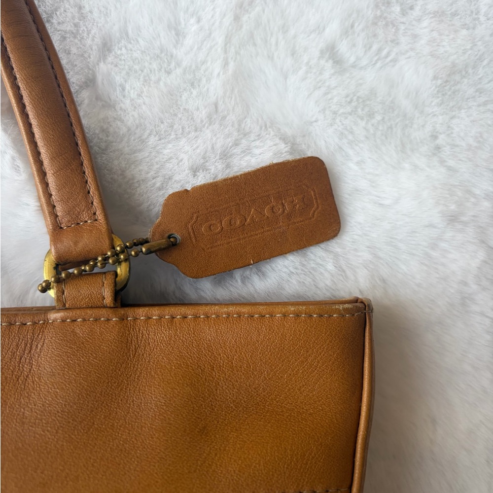 Coach Vintage Tan Leather H8D 9081 Tribeca Bucket Shoulder Bag Purse - Picture 3 of 7